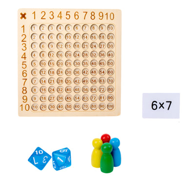 Ecotoys MathMaster | Divertimento con i numeri per bambini intelligenti - Tavola di moltiplicazione Montessori in legno